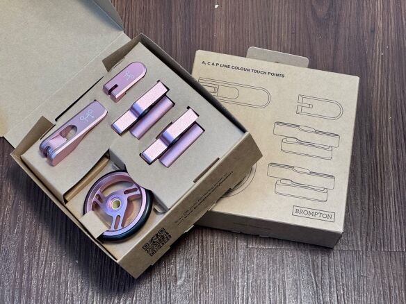 Brompton Color Touch Points Verschluß Set Silber Pink