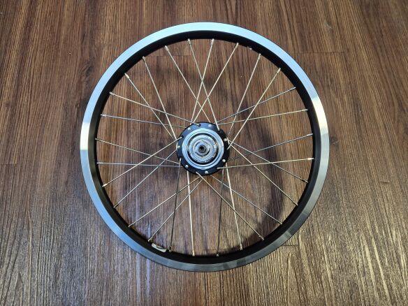 Brompton Hinterrad 6 Gang Nabenschaltung SCHWARZ mit silbernen Speichen